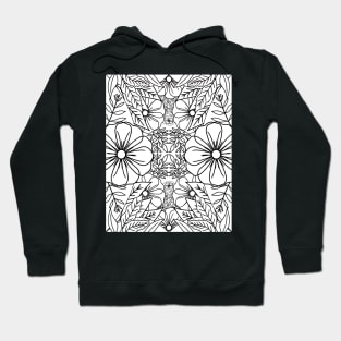 Black and white flower pattern Hoodie